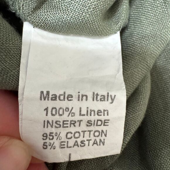 Terzo Millennio green linen sleeveless collared dress size large - Picture 6 of 6